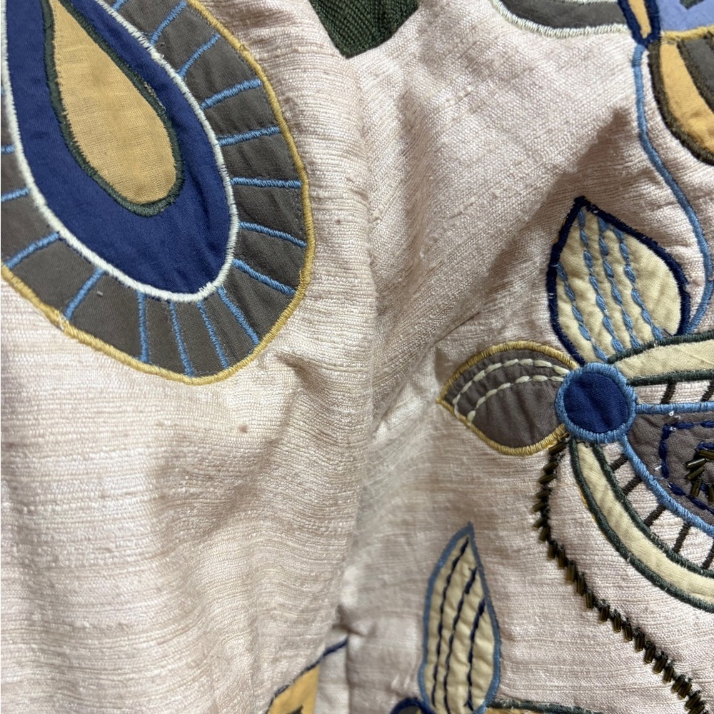 Veronica Beard Benica Embroidered Floral Silk Jacket in Oyster - Picture 11 of 16